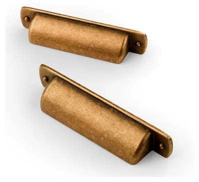 Produktbild von 10 Stück Versteckte Schrankgriffe 128mm Lochabstand Unsichtbare Möbelgriffe Antik Messing Küchengriffe Aluminium Schubladengriffe