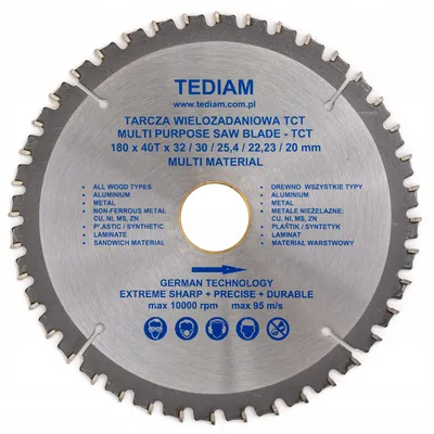 Produktbild von TEDIAM Multifunktions-Sägeblatt 180mm 40 Zähne Hartmetall