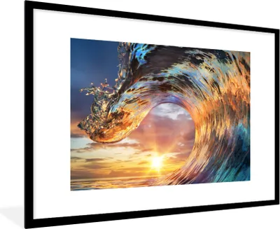 Produktbild von MuchoWow® MuchoWow® Gerahmtes Poster Meer - Golf - Farben 90x60 cm - Poster mit zchwarzem Bilderrahmen - Wanddekoration - Fotos