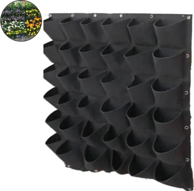 Image de Sacs à plantes 36 Sacs à plantes suspendus Vertical Végétalisation Sacs en feutre Mur Sacs à plantes Pour Balcon Jardin, Intérieur et Extérieur