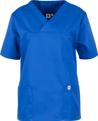 Produktbild von beb MEDIZIN/PFLEGE Uni KASACK Kurzarm V-Neck Lyocell Kornblau XL