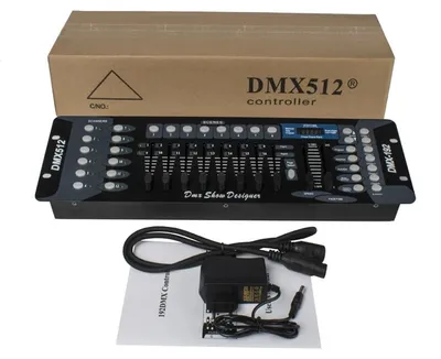 Immagine prodotto di Controllore luci DMX512 - Console di controllo DMX192 - 192 canali - Adatto per faretti LED e luci mobili - 90-240V AC - Spina europea
