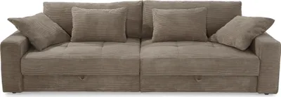 Produktbild von Big-Sofa 284 cm breit Wellenunterfederung Lounge-Couch Stauraum Cord Braun Taupe / 15264