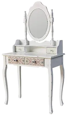 Produktbild von Casa Padrino Landhausstil Schminktisch Antik Weiß / Mehrfarbig 75 x 40 x H. 140 cm - Möbel im Shabby Chic Design