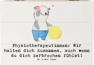 Produktbild von Mr. & Mrs. Panda Box Physiotherapeutin Zusammenhalt 22 x 15 cm - Weiß - Geschenk, Berufsprodukte, Muskelverspannungen, Beruf, Massagen, Geschenkbox, Kiste mit Deckel