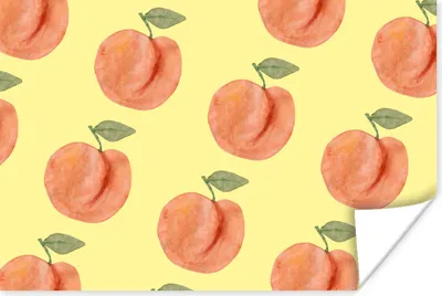 Produktbild von MuchoWow® Poster Pfirsiche - Obst - Gelb 180x120 cm - Fotoplakat