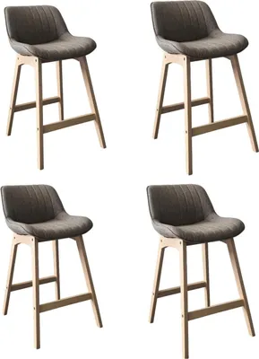 Image de Lot de chaises MELLOW d'îlot et bar en chêne et assise tissu 65cm