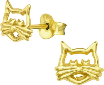Produktbild von Ohrstecker Katze: 925 Silber Ohrringe für Damen und Kinder