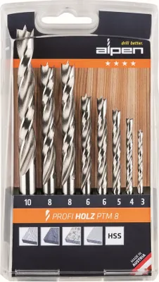 Produktbild von Alpen HSS Maschinen-Holzspiralbohrer / Kassetten, Sets