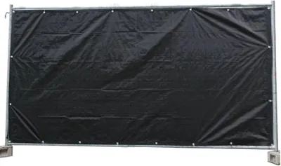 Produktbild von 10 Stück Bauzaunplane 150g/m² - schwarz | Schutz- und Sichtschutzplane für Bauzäune