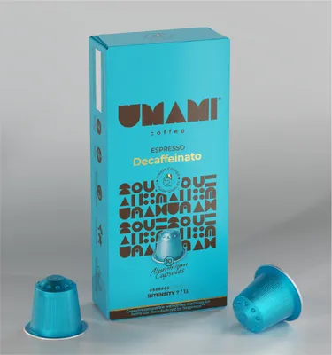 Produktbild von Umami Coffee - Decaffeinato Espresso – Kräftiger Espresso mit einer würzigen und bezaubernden Note – 100% Kompatibel mit Nespresso®