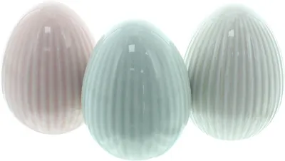 Produktbild von FRANK FLECHTWAREN Osterei Struktur, 3er Set, Porzellan Maße: Höhe 8 cm
