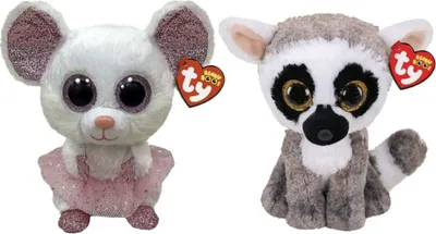 Produktbild von Ty - Stofftiere - Beanie Buddy - Nina Mouse & Linus Lemur