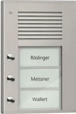 Immagine prodotto di Posto esterno audio PDS PDS03-IT/04 3 pulsanti a 1 fila montati in superficie argento (PDS03-IT/04)