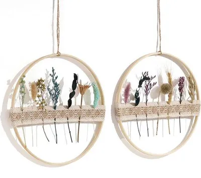 Produktbild von Famanu Trockenblumenkranz Set 2 Stück - 26 cm, Boho-Wanddekoration