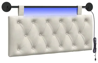 Image de vidaXL Tête de lit suspendue en velours crème