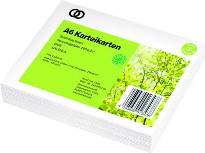 Produktbild von Soennecken Karteikarte oeco Recycling DIN A6 liniert weiß 100 St./Pack.
