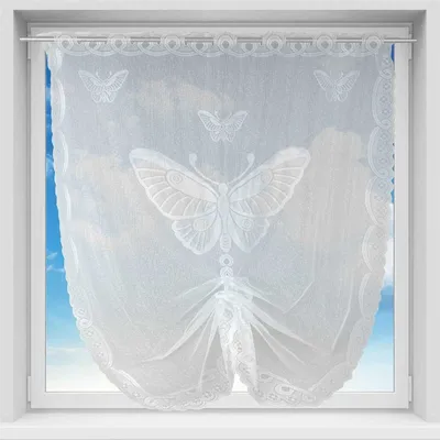 Produktbild von Bistrogardine Schwalbenschwanz mit Stangendurchzug, Maße: 100x160cm, Design: Schmetterling