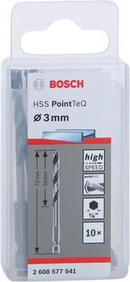 Produktbild von HSS PointTeQ Sechskantbohrer 3 mm, 10er-Pack