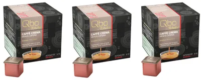 Produktbild von Tchibo Qbo Caffè Crema Menos Cafeína Premium Kaffeekapseln, 81 Stück - 3x27 Kapseln (Caffè, Intensität 5/10, mild und süßlich, entkoffeiniert), nachhaltig & aus 70% nachwachsenden Rohstoffen¹
