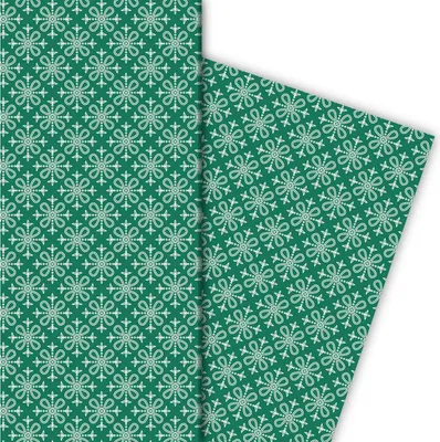 Produktbild von Grafisches Geschenkpapier mit klassischem Kachel Muster in grün - G6288, 32 x 48cm