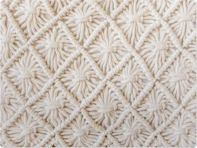 Produktbild von Makramee-Blumenstruktur – Bodenschutzmatte – Stuhlunterlage 120x90 cm – Rutschfest – Hartbodenmatte