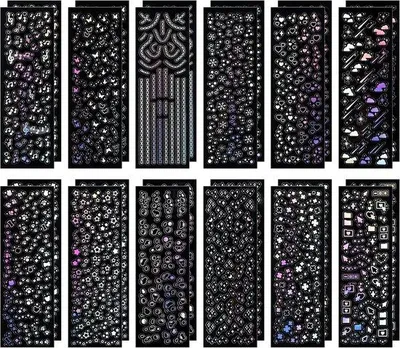 Image de 24 autocollants holographiques pailletés
