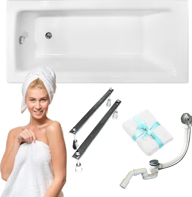 Produktbild von Acrylbadewanne BESCO 100x70 Talia + Siphon