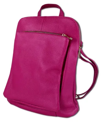 Produktbild von Damen Cityrucksack Leder Tasche Fuchsia pink Leder Cityrucksack