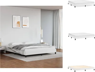 Produktbild von vidaXL Bettgestell Weiß 180x200 cm Kunstleder -  Betten & Bettgestelle