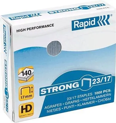 Produktbild von Rapid 23/17, 23/17, 1,7 cm, 1000 Heftklammern, 23/17, Galvanisiertes Metall, Metallisch