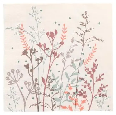 Produktbild von Servietten, 3-lagig 1/4-Falz 33 cm x 33 cm "Wild Grasses"