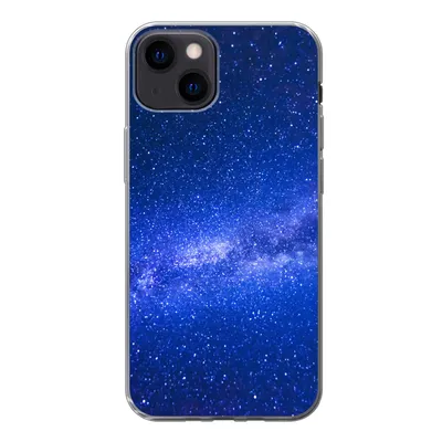 Produktbild von MuchoWow® Handyhülle Schutzhülle Hülle für iPhone 13 Sternenhimmel - Universum - Blau - Jungen - Mädchen - Kinder Silikon Softcase Handy Hülle - Karteninhaber