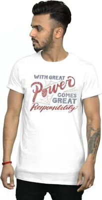 Image de Marvel - "Great Responsibility" T-shirt pour homme BI43226 (S) (Blanc)