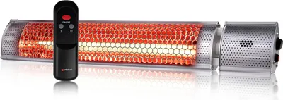 Image de Chauffage infrarouge pour terrasse, chauffage radiant pour plafond ou mur, appareil de chauffage à 2 niveaux avec télécommande, protection contre la surchauffe, 2000 W