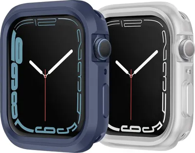 Immagine prodotto di 2 custodie per Apple Iwatch serie 8/7 41 mm 6/5/4 40 mm blu navy e trasparente