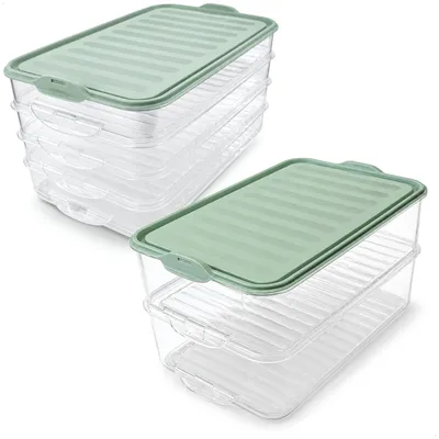 Zdjęcie produktu dla com-four® Pojemnik do przechowywania żywności z przegródkami, pojemnik plastikowy