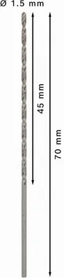 Immagine prodotto di Trapano per metallo HSS-G, DIN 340 1,5 x 45 x 70 mm