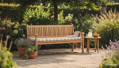 Produktbild von Teak-Gartenbank Beaufort – 200 cm – MassivesTeakholz mit runden Armlehnen