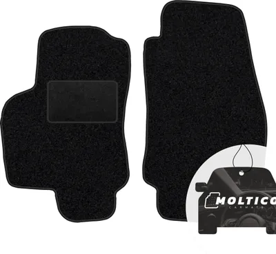 Produktbild von moto-MOLTICO Vorne Fußmatten Auto Velours Autoteppiche Schwarz Automatten Set 2-teilig passend für Opel Astra G 1998-2004