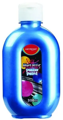 Zdjęcie produktu dla Farba plakatowa Keyroad metaliczna niebieska 300ml