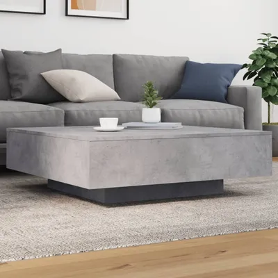 Produktbild von Couchtisch mit LED-Leuchten Betongrau 100x100x31 cm , Couchtische 2024 Neu