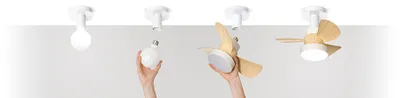 Image de Ventilateur Plafond Perenz Blanc - Led 15W, Pales Abs, 3 Vitesses, Silencieux, Télécommande, E27, D36Cm, Style Moderne
