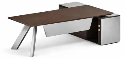 Immagine prodotto di Scrivania moderna in legno e metallo, dal design minimalista