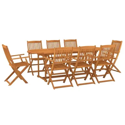 Image de vidaXL Ensemble de jardin 9 pièces 220x90x75 cm bois massif acacia