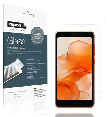 Produktbild von 2x Schutzfolie für Ulefone Note 22 - Anti-Shock 9H Folie dipos Glass Kunststoffglas