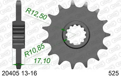 Produktbild von AFAM Kettenritzel 20405-16 Vorne für HONDA MOTORCYCLES VFR Stahl