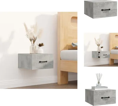 Obrázok produktu pre vidaXL Nástenný nočný stolík betón sivý 35x35x20 cm - Nočné stolíky