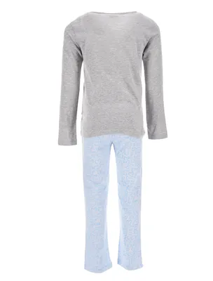 Produktbild von Minnie Mouse Kinder Mädchen Schlafanzug Kinder Pyjama Langarm Shirt + Schlaf-Hose        , Farbe:Grau, Größe:128