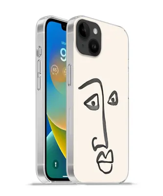 Produktbild von MuchoWow® Handyhülle Schutzhülle Hülle für Apple iPhone 14 Plus - Soft case Gesicht - Augen - Strichzeichnung Silikon Softcase Handy Hülle - Abbildung